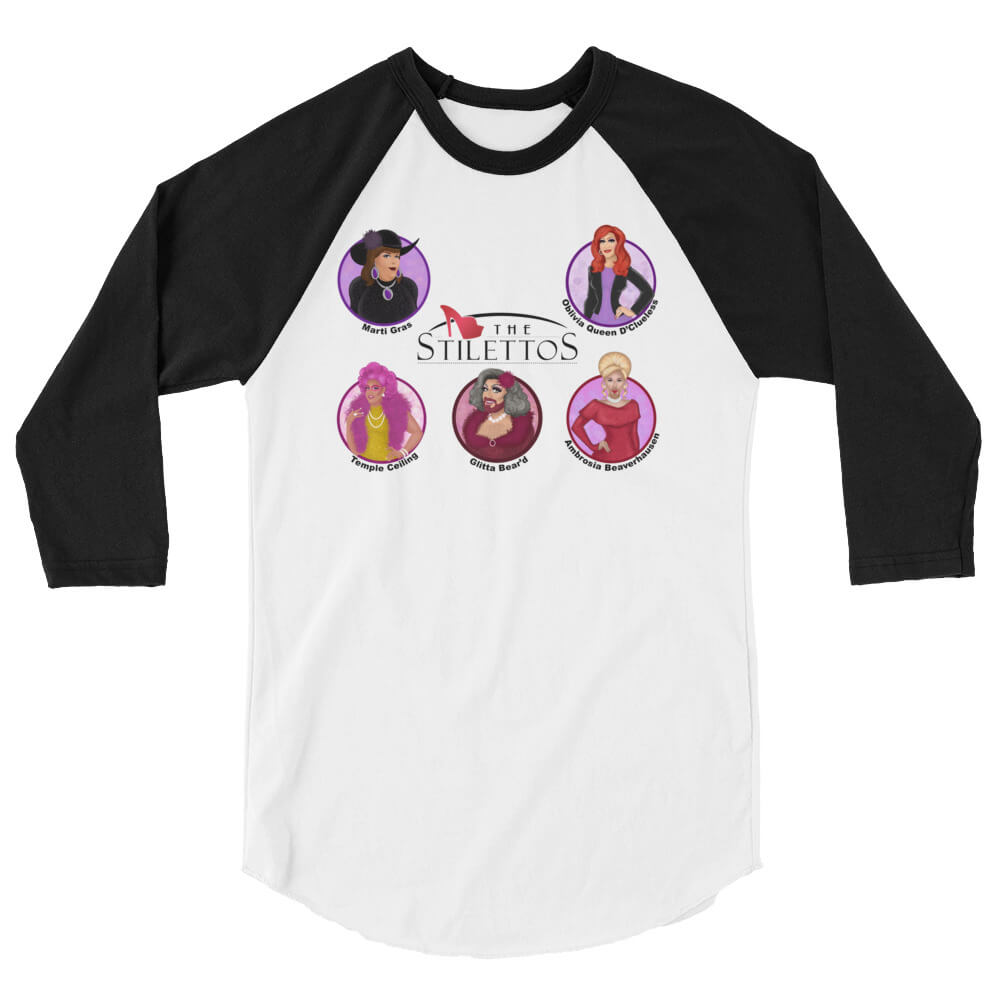 Stilettos 3/4 sleeve raglan shirt